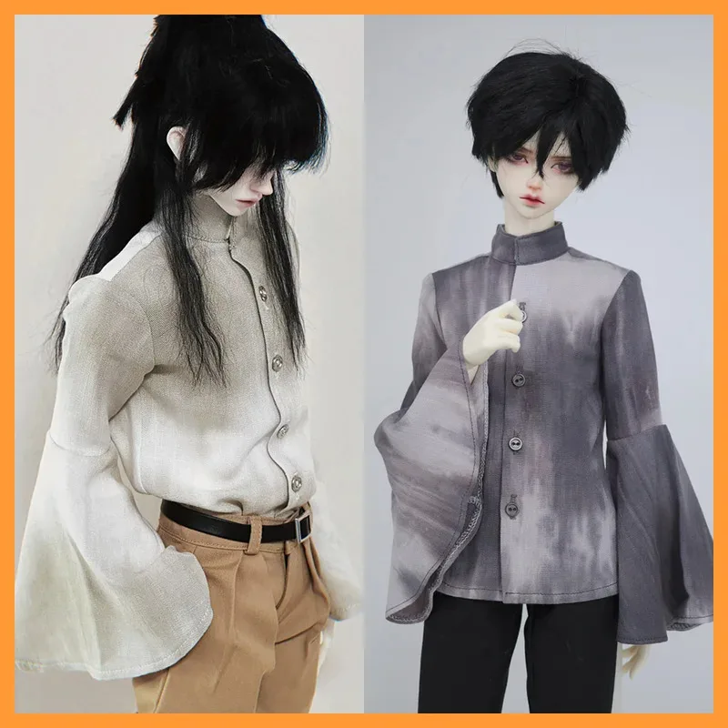 [고품질] 1/3 BJD 인형 타이다이 플레어 슬리브 스탠드업 칼라 셔츠 모델 ID75 POPO68 Uncle SD10 MSD 액션 피규어용