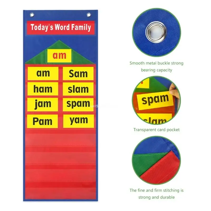 Карманная диаграмма для построения слов с 217 семейными карточками слов для дошкольников в классе, Прямая поставка