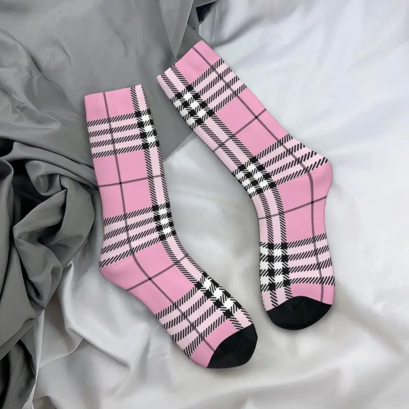 Kawaii klasyczne szkockie Tartan skarpety w kratę kobiety mężczyźni ciepłe drukowanie 3D geometryczne bawełniany materiał w kratkę sprawdź koszykówka sportowe załogi skarpetki