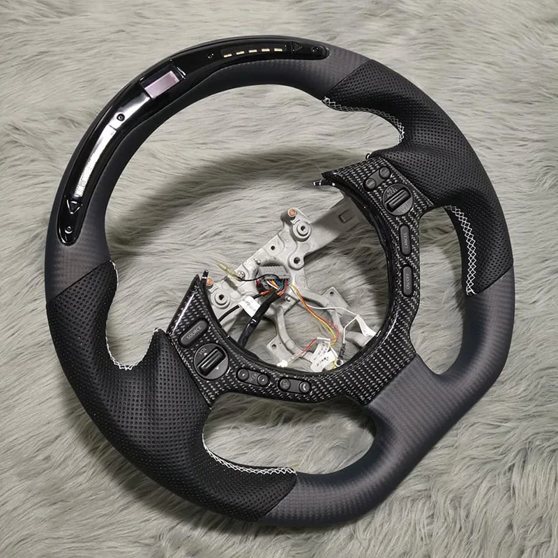 

LED Alcantara Racing Carbon Fiber Steering Wheel Suede For Nissan GT-R 35 Only Frame