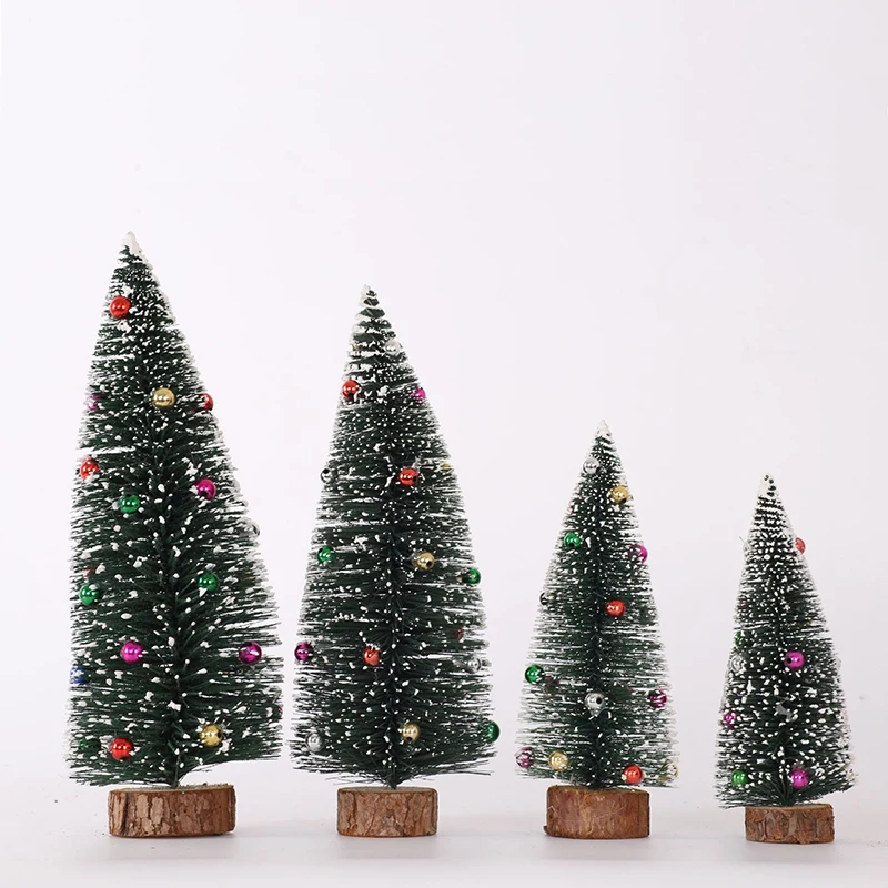 New Cute Christmas Tree Cedar Tree Snowflake Pine Needle Tree Dollhouse Miniature Doll House Festival Dollhouse Accessories