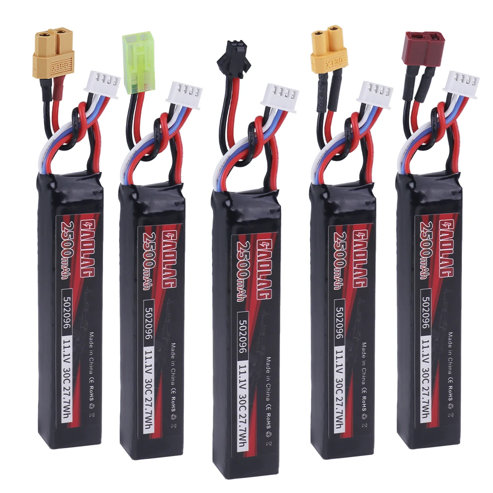 Akumulator Lipo 11,1 V do pistoletu na wodę Airsoft 11,1 V 3S 2500 mAh 30C 502096 akumulator do Airsoft BB Air Pistol Electric Toys Guns Parts