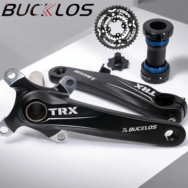 

BUCKLOS Mtb Crankset 104bcd 64bcd Bicycle Crankset 3*9S 3*10S 24/26/32/38/42/44T Bike Chainring Integrated Crank Bike Parts