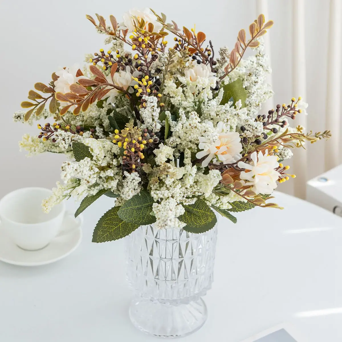 

Artificial flower plant Chrysanthemum Bubble Grass Diy Christmas festival Home Outdoor Garden wall Decor Wedding bridal bouquet