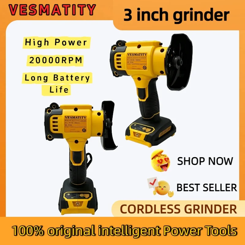3 Inch Angle Grinder For DeWALT Battery Mini Polishing Grinding Machine Electric Cutting Power Tools For DeWALT Battery
