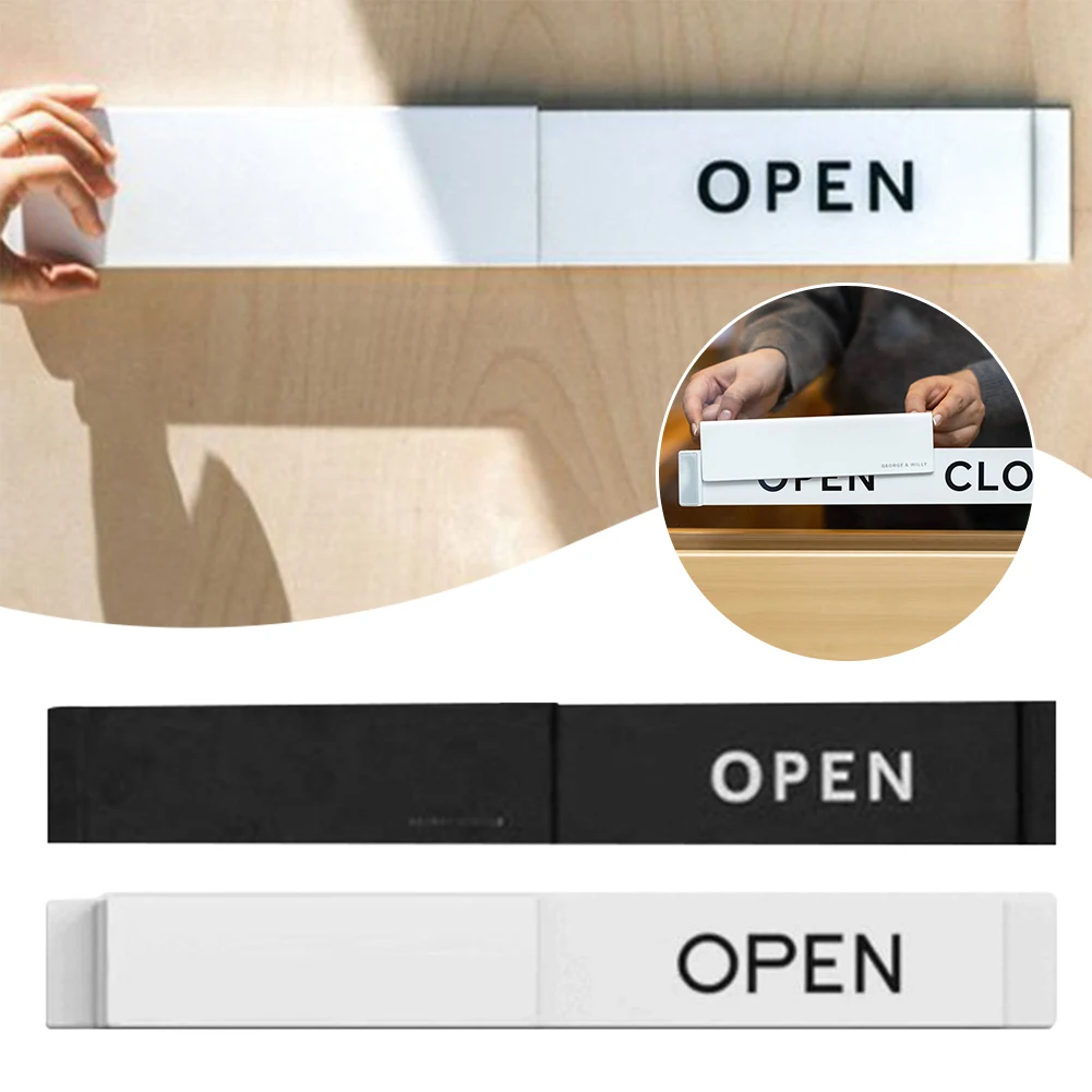 Shop Open/Closed Sign With Slider Sturdy Easy Reading Notice Board For Most Surfaces