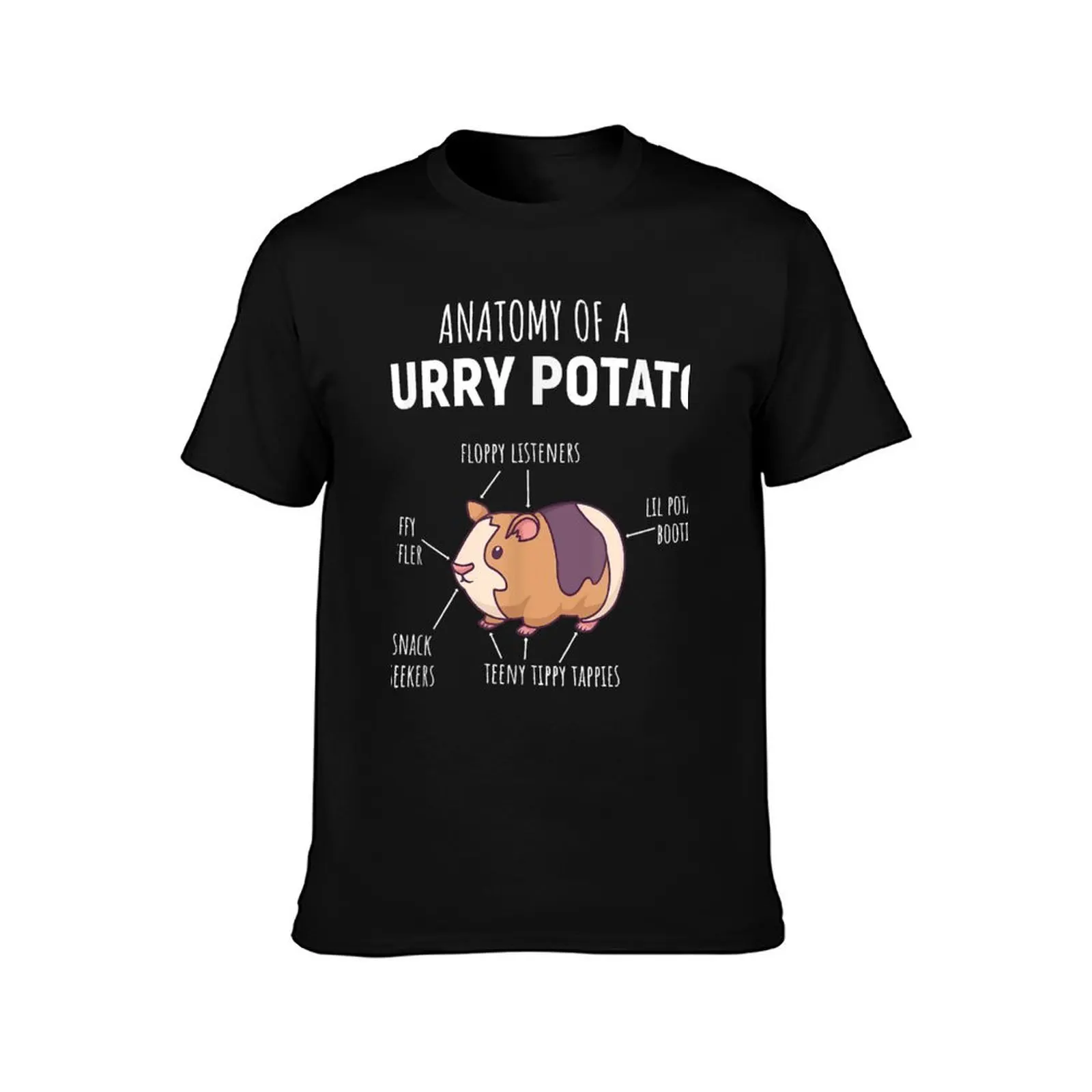 Anatomy Of A Furry Potato Guinea Pig Lover T-Shirt Worker Basic Short Sleeve Tee T-Shirt