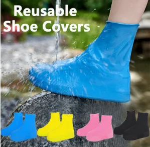 

1Pair Waterproof Non-Slip Silicone Shoes High Elastic Wear-Resistant Rain Boots For Outdoor Rainy Day Reusable Shoe Covers