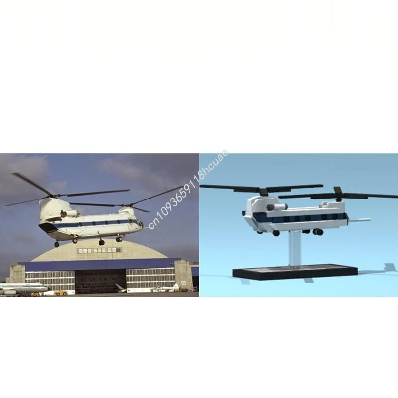

264pcs MOC NASA BoeingVertol CH47 Chinook Space Model Building blocks craft toys Birthday creative Education Christmas gifts