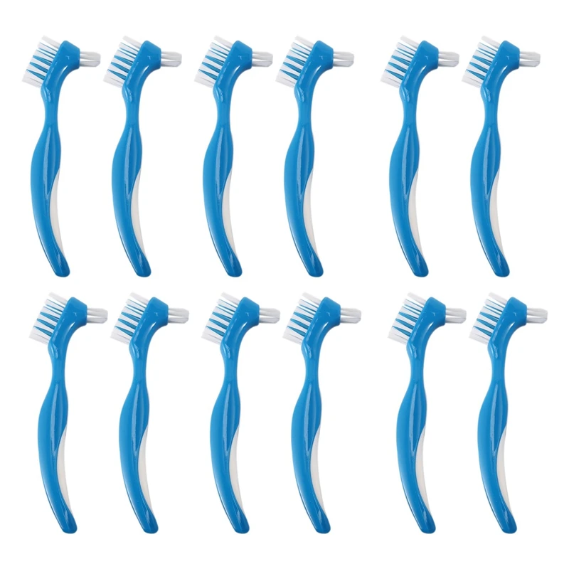 

12 Pack Denture Brush Hard Denture Cleaning Brush False Teeth Brush Toothbrush