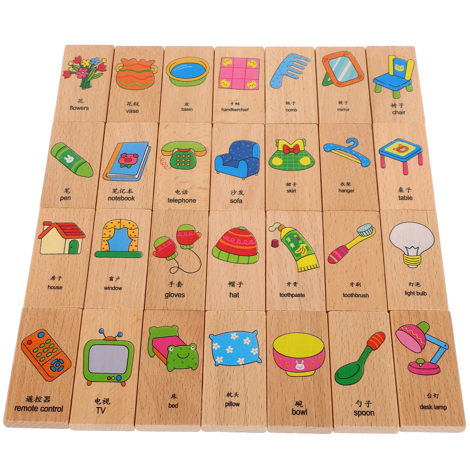 28 Pcs Dominoes Game Kid Toys Classic Puzzle Wood Toddler Learning Activities Wooden Child Children