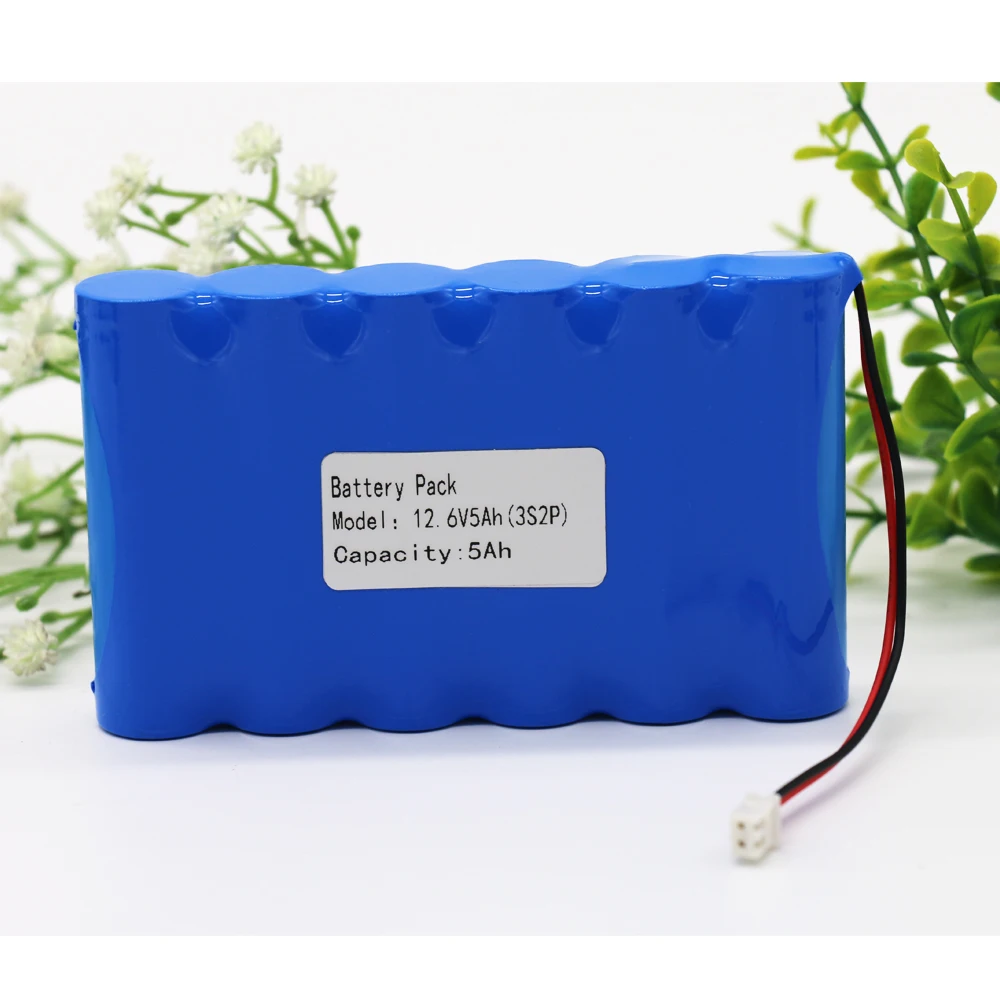 Akumulator FTJLDC 12V 3S2P 11.1V /12.6V 5000mAh 18650 akumulator litowo-jonowy z 5A BMS na lampka LED Backup Powe itp.