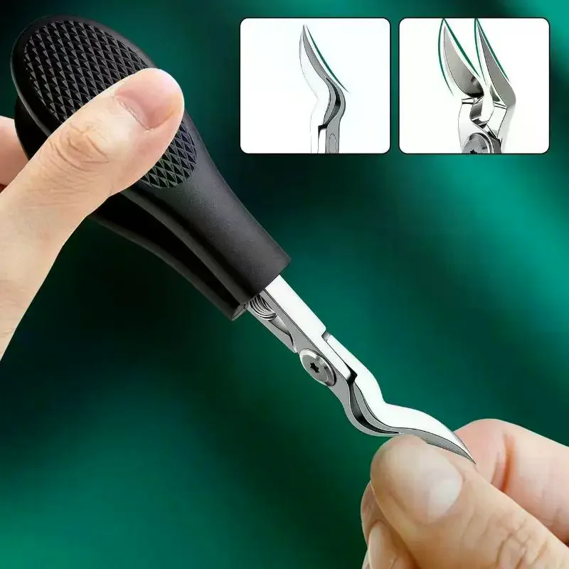 1Pcs Toenail Clipper Durable Trimmer Professional Heavy-Duty Steel With Serrated Blade For Thick Ingrown Nails Men Women