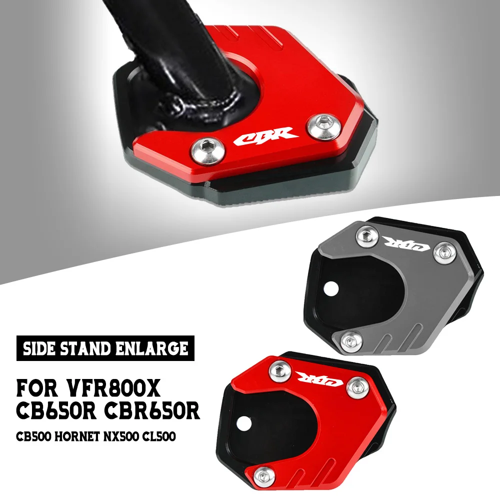 

For Honda VFR800X CB650R CBR650R CB500 Hornet NX500 CL500 2018-2025 Motorcycle CNC Kickstand Foot Side Stand Extension Pad Plate