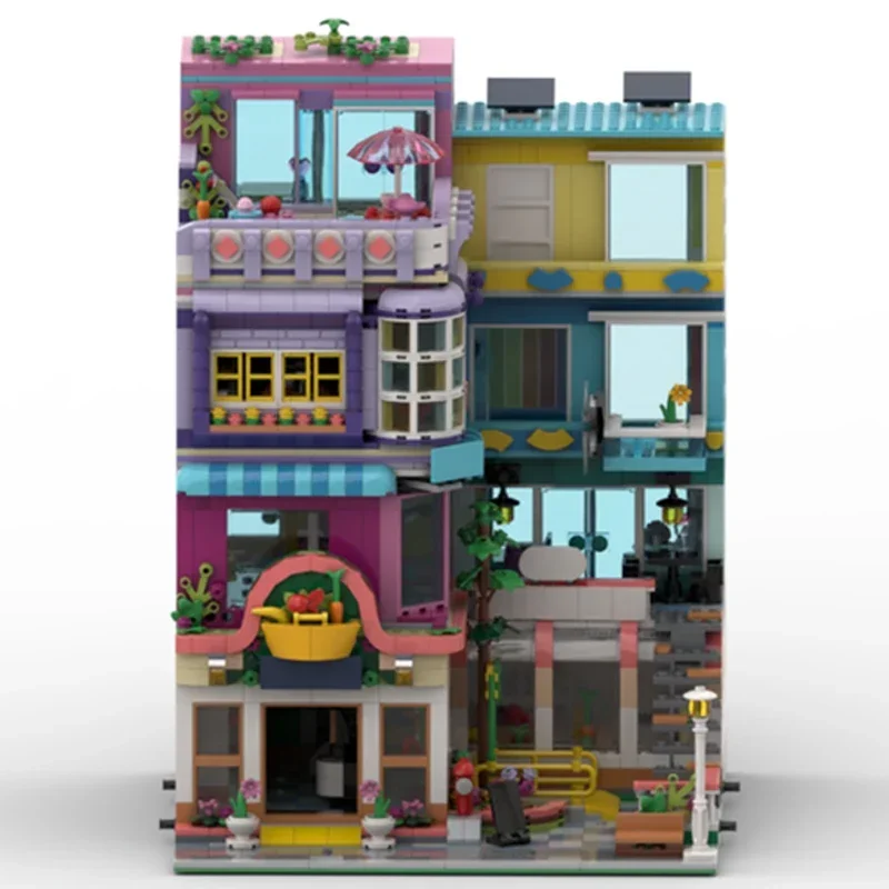 Moc-Street View Model Building Bricks para crianças, Supermercado Main Street Tecnologia, Blocos modulares, Brinquedos de montagem DIY, Gift Sets