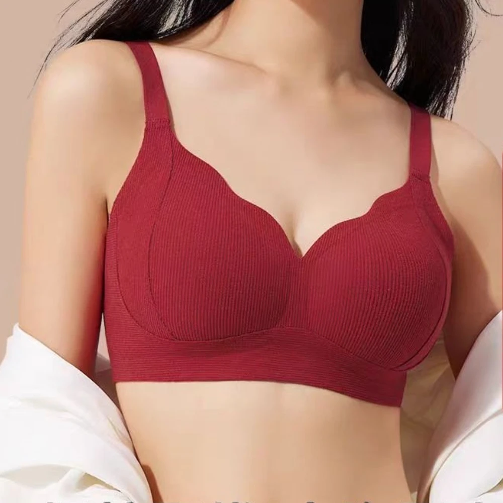 

New Thin Seamless Bras Anti Gravity Lifting Small Chest Gathering Highlighting No Steel Ring To Prevent Sagging