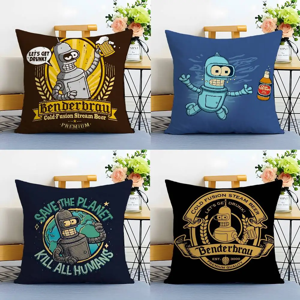 Anime F-Futurama B-Bender Pillow Case Printing Pillowcase Living Room Sofa Cushion Cover Bedroom Room Decor