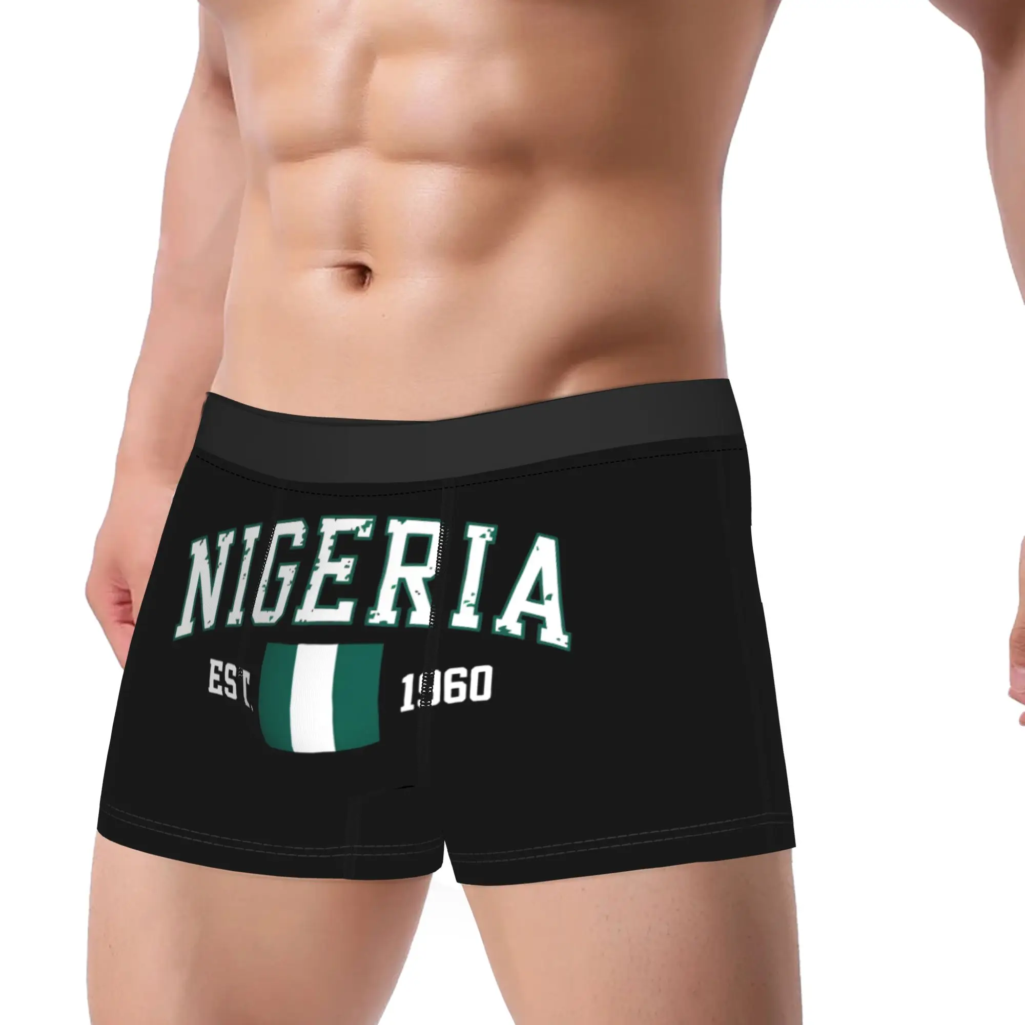 Nigeria Est1960 Nigerian Flag Independence Day  Boxers Novelty Gift For Men Amazing Underwear  Boxer Briefs