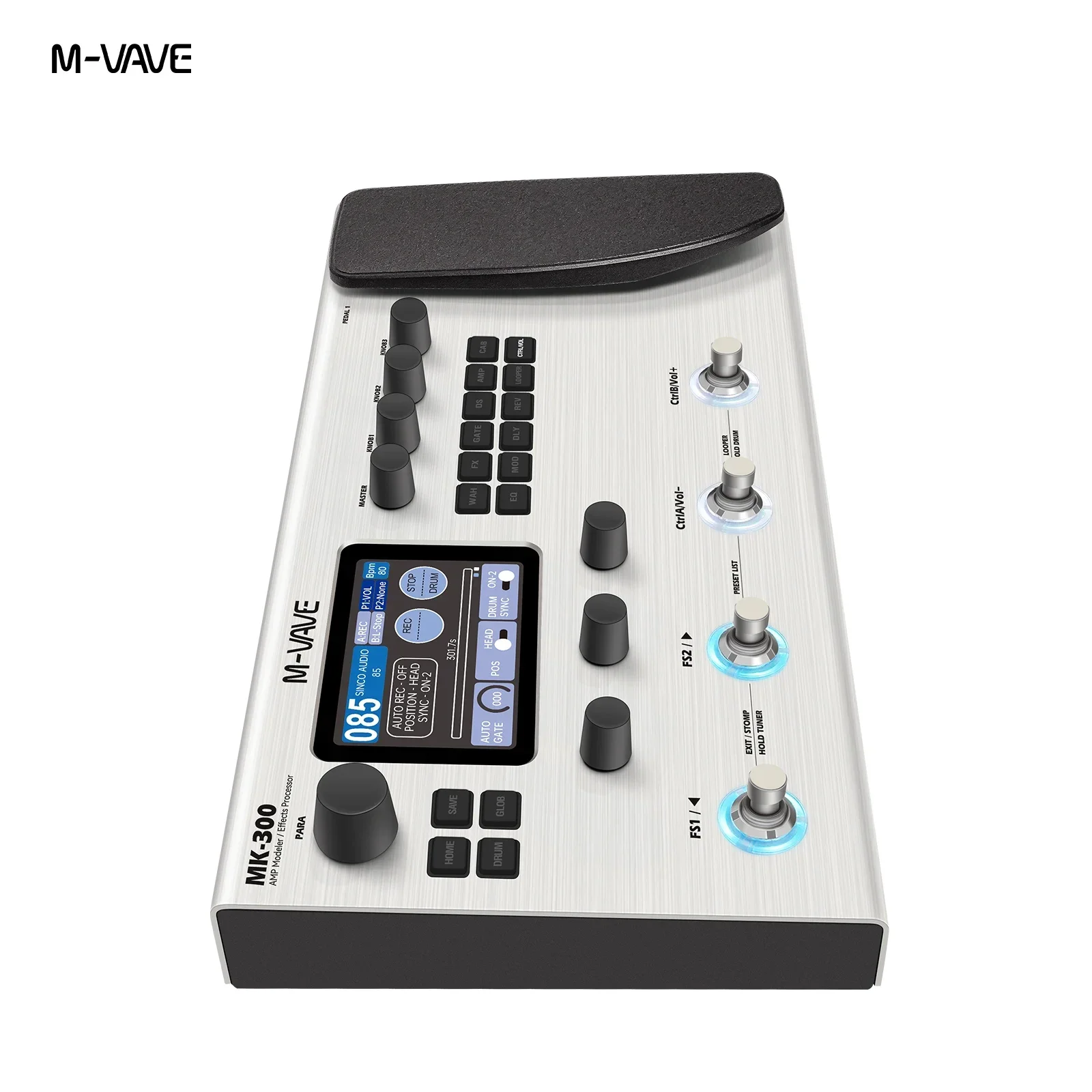 معالج جيتار M-VAVE MK300 متعدد التأثيرات |   ANN النمذجة العصبية 120AMP/360FX |   بطارية 10 ساعات + 300s Looper + 128 طبل MIDI DAW