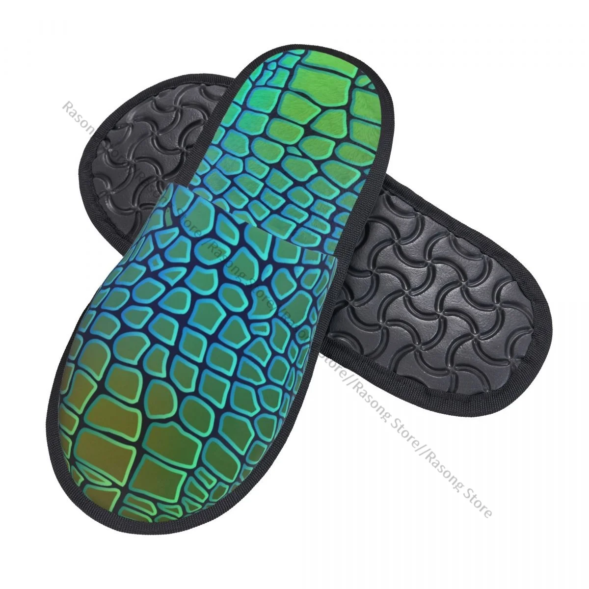 Indoor Animal Snake Textures Crocodile Pattern Warm Slippers Home Plush Slippers Home Soft Fluffy Slippers