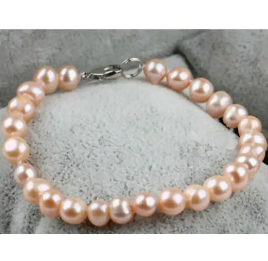 

Fashion Women's 9-10MM Natural Pink Freshwater Pearl Stretch Bracelet 7.5'' AAA