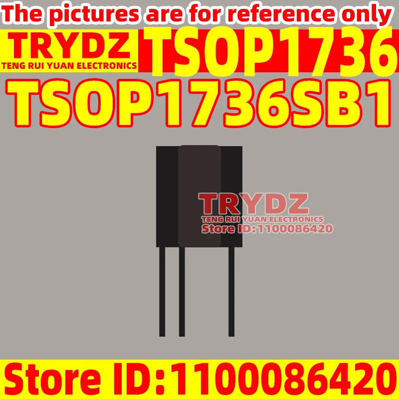 20-2pcs New TSOP1736 TSOP1736SB1 DIP-3 Frequency 36kHz, angle 45 °, transmission distance 35m