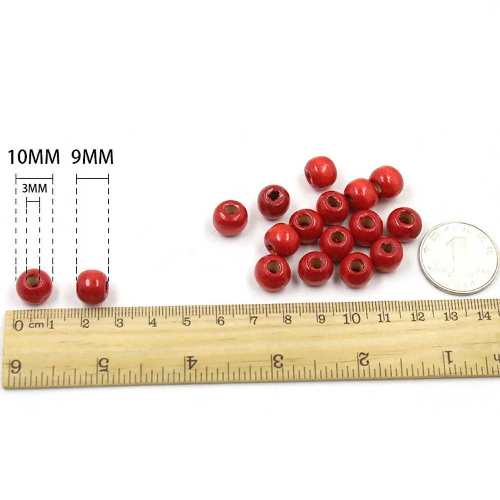 

200Pcs 10mm Dream Catcher Wooden Beads DIY Craft Accessory Smooth Durable for Home Party Christmas Decoration Multicolor