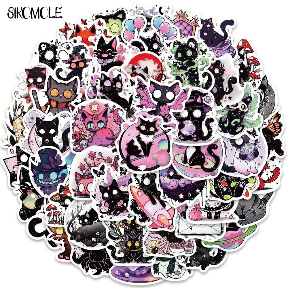 

10/30/50PCS Cartoon Scary Soul Black Cat Stickers Animals Kawaii DIY Travel Luggage Guitar Fridge Laptop Graffiti Sticker Decals