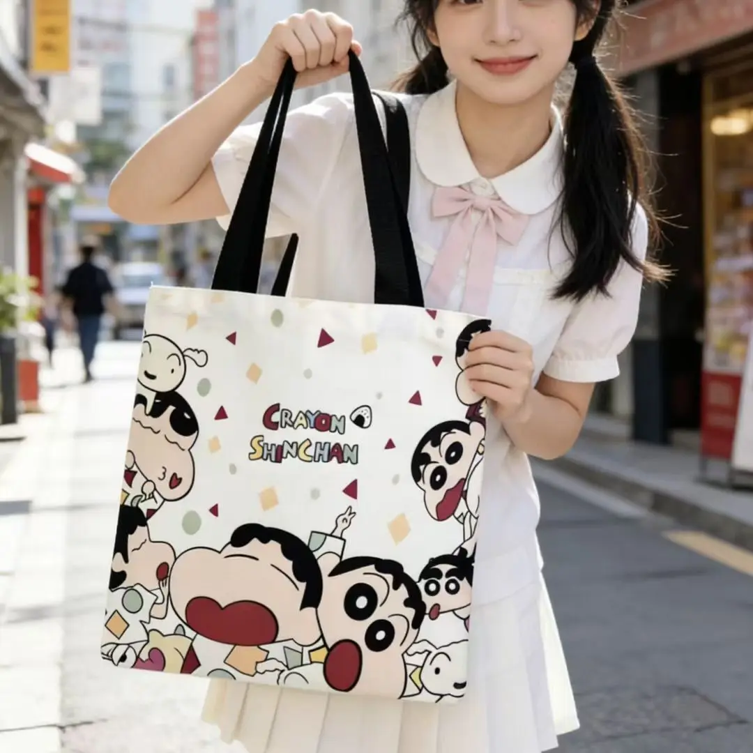 2026 New Crayon Shin-chan Canvas Tote Bag Large Capacity Women Handbag Single Shoulder Bag Student Daily Commute Shopping Bag view 2