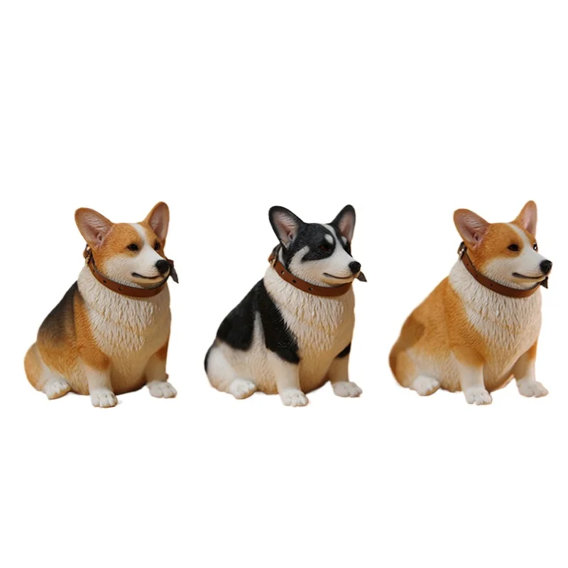 Cute cute corgi pet dog simulation model car ornaments trendy play peripheral figures