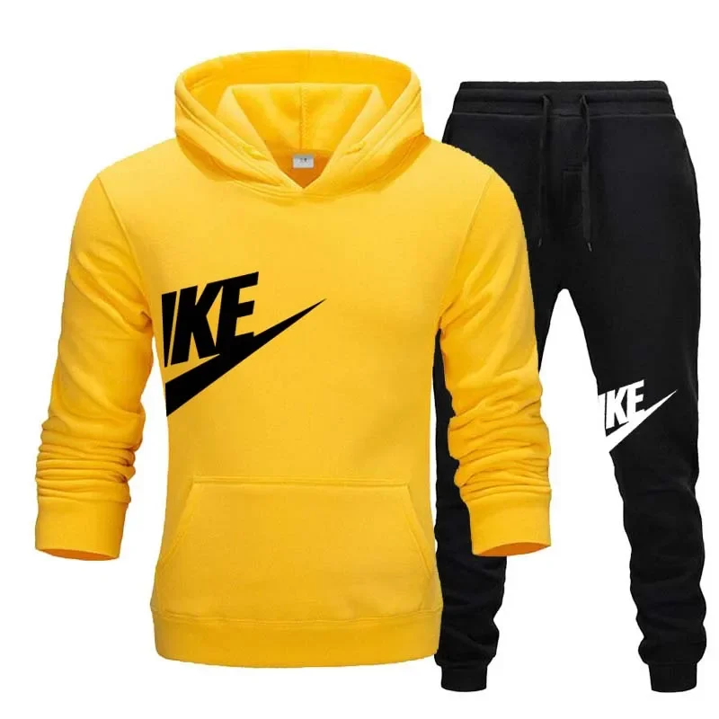 Autumn and winter men's and women's sweatshirt sets, long-sleeved hooded pullovers, casual sport pants and fitness two-piece set
