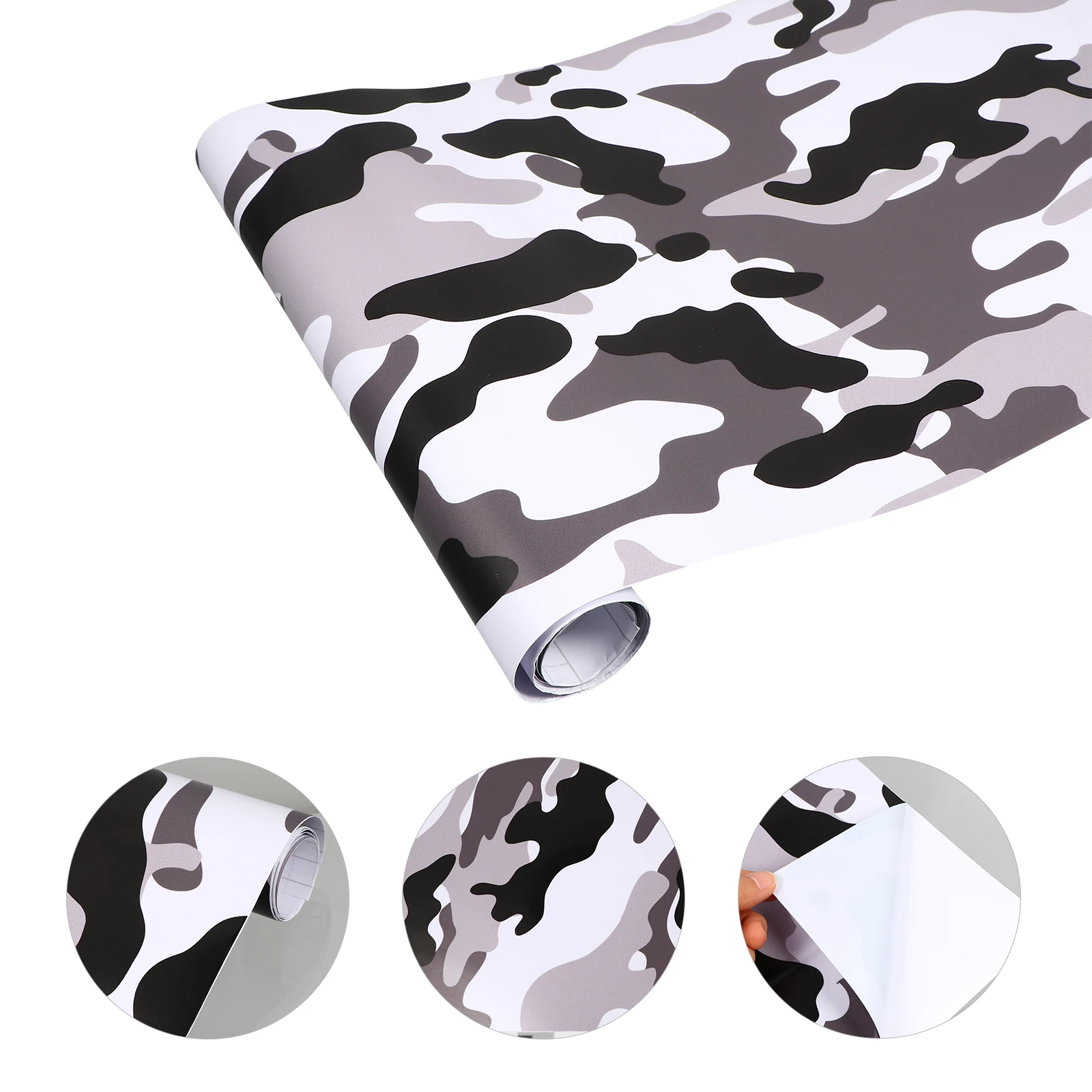

1pc Camouflage Sticker Black White Color Change Film Car Body Decor Vinyl Wraps Auto Sticker Car Exterior Protection