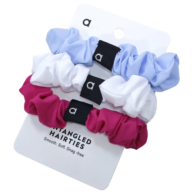 גומיות שיער מסאטן מקופל בשלושה צבעים