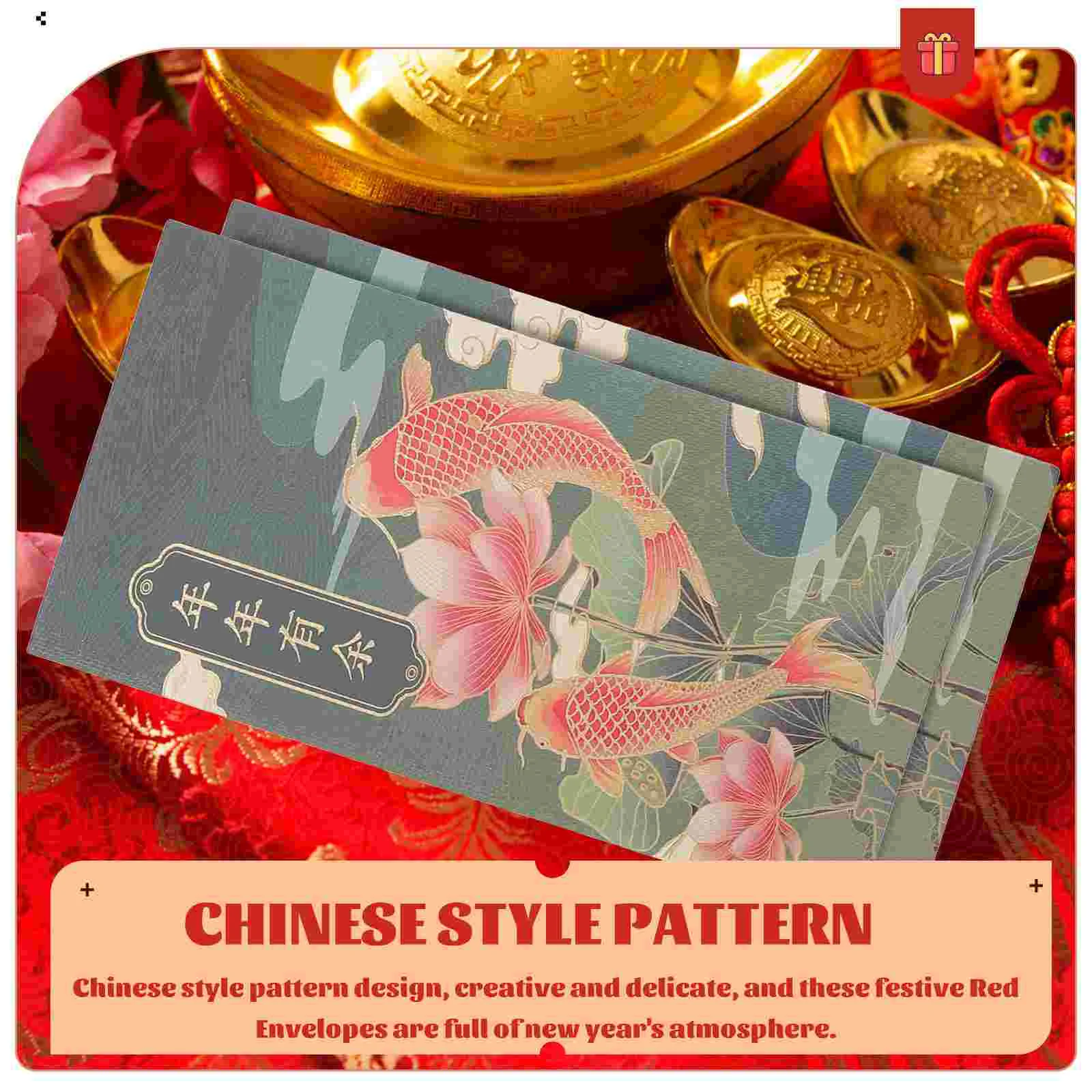 24 Pcs Spring Festival Red Envelope Printing Envelopes Kids Purse Delicate Chinese Style Paper Decorative Exquisite