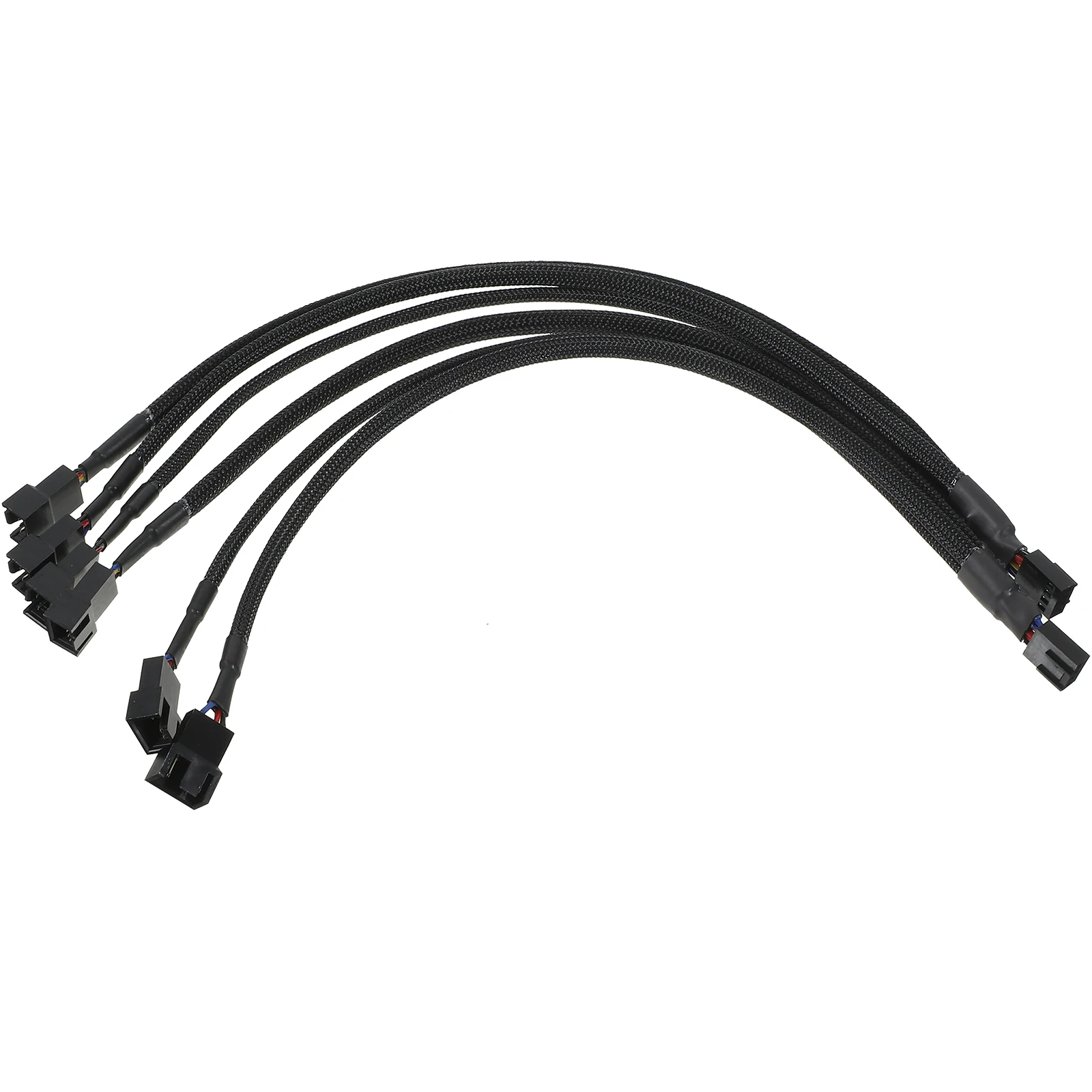 

2pcs CPU Fan Splitter 4 Pin PWM Adapter Cable 1 to 3 Converter Black PVC Extension Wire for Cooling System PC Hardware