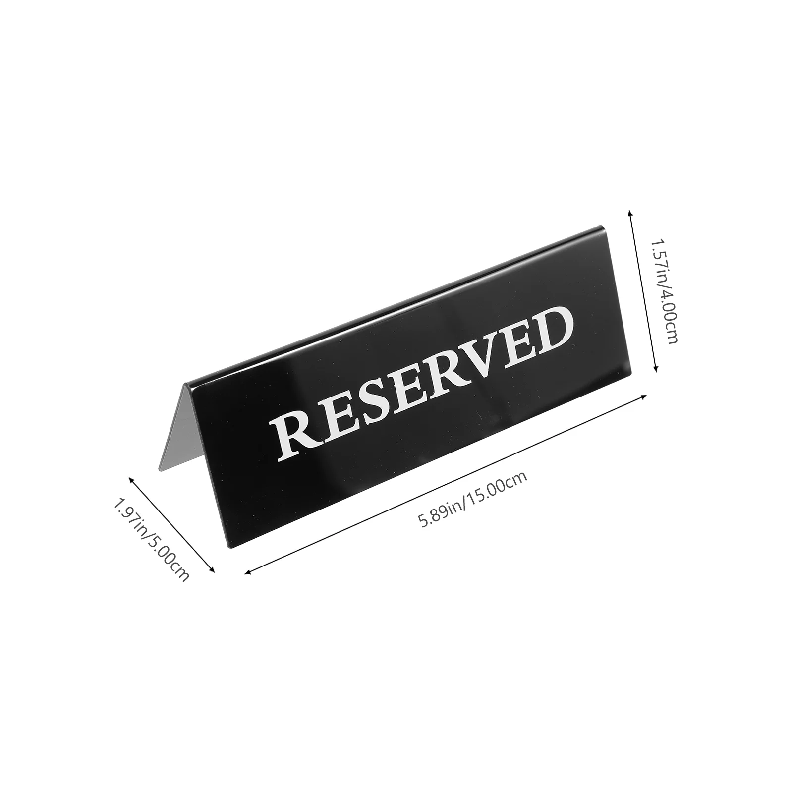 2 Pcs Sign Acrylic Inverted Triangle Table Card Reserved Signs Wedding Reservation for Tables Black