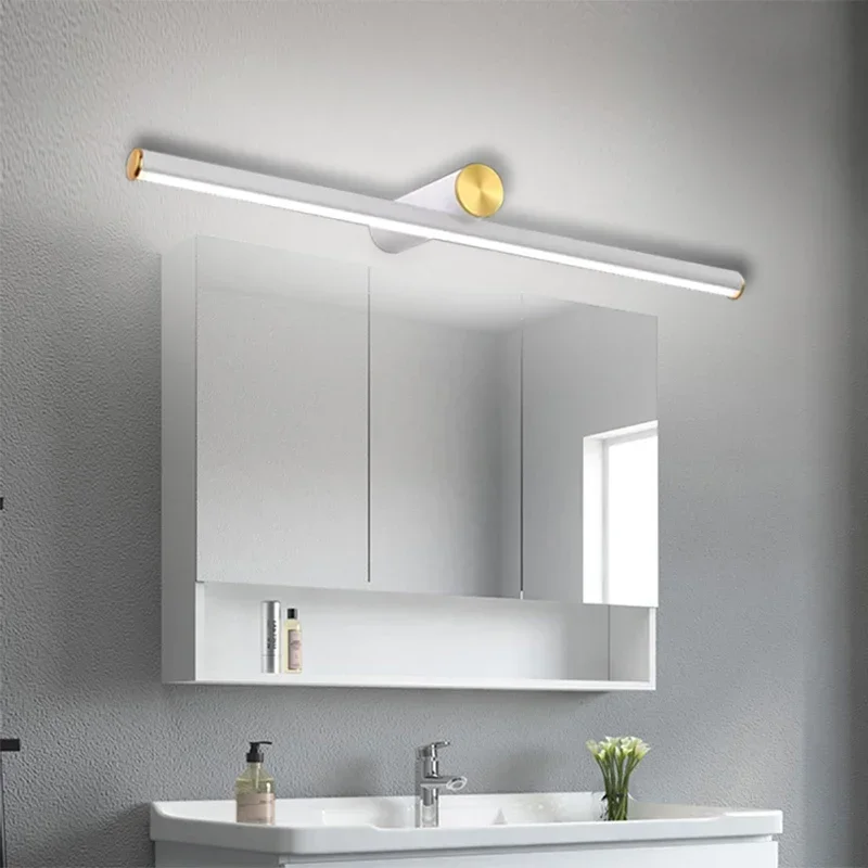 LED Mirror Front Lamp Minimalist Black White Wall Lamps 40/57CM For Bathroom Vanity Mirror Cloakroom Home Indoor Illumination