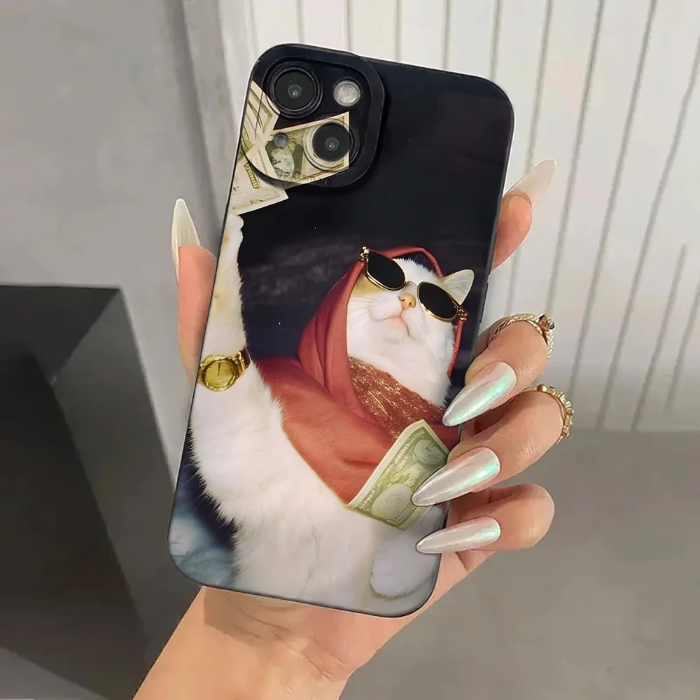Crazy Racing Cat meme Lustige Silikonhüllen für iPhone 17 16 15 14 Pro Max Plus Hülle iPhone 13 12 11 7 8 XS XR Stoßfeste Coque – Detail 6