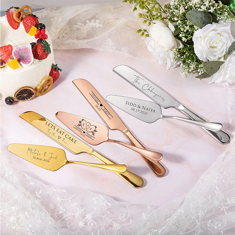 1 Set Personalise Stainless Steel Cake Shovel Set Customized Bread Pizza Knife Spatula Wedding Party Gift Baking Tool