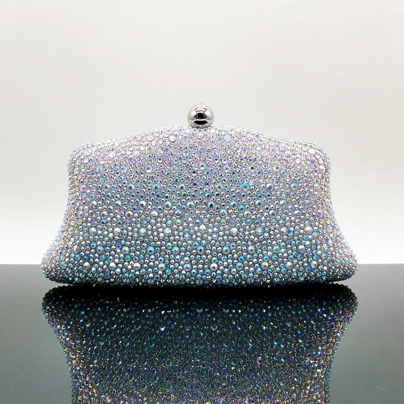 Clássico diamante sacos de noite festa formal vestido luxo azul real bolsa cristal boate blingbling embreagem bolsa prata ouro