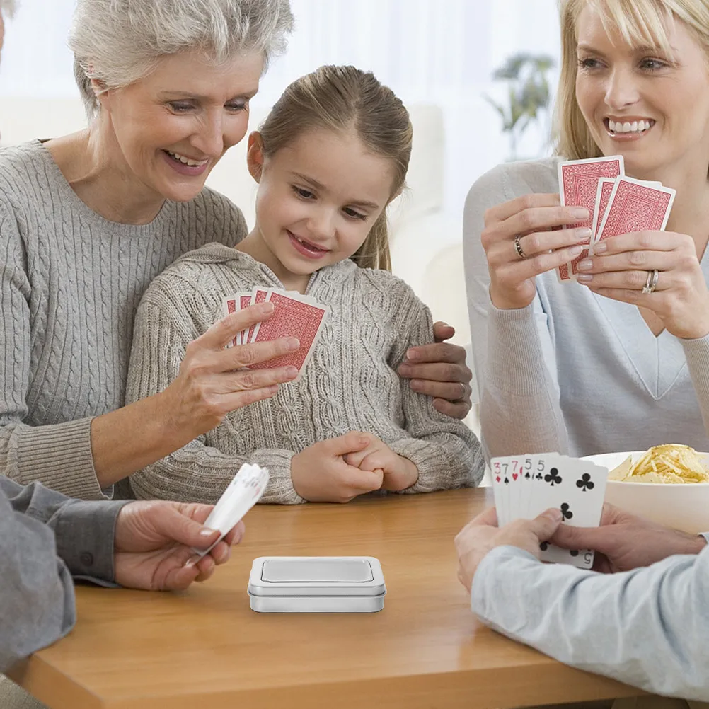 

Набор из 4-х органайзеров для игровых карт с прозрачным окном, прочный футляр для хранения игральных карт, для карт, поделок, украшений, металлическая коробка для карт