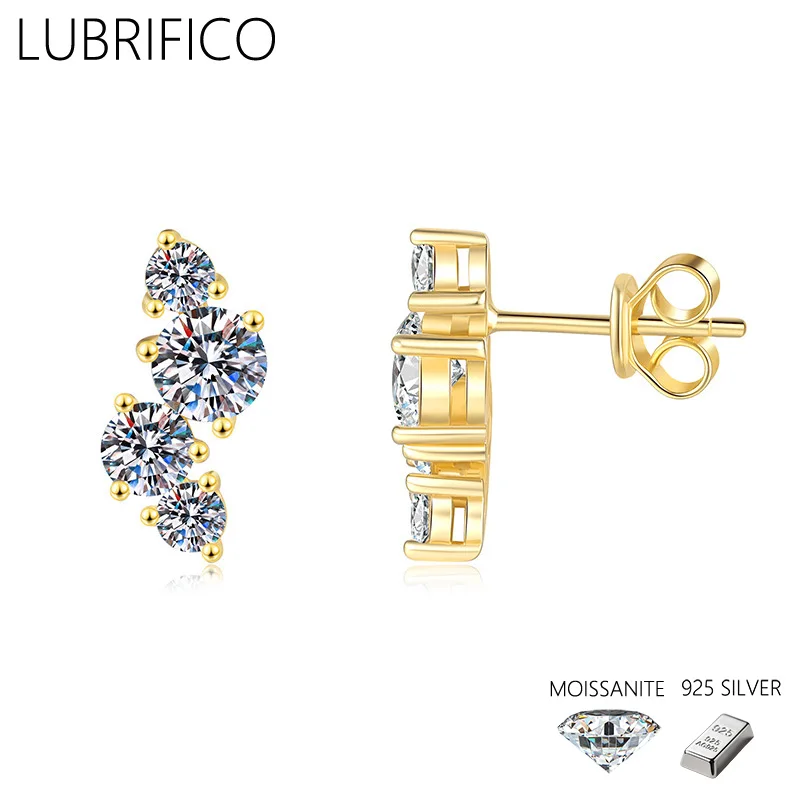 

2.0 Ct Moissanite Stone Stud Earrings 925 Sterling Silver Lad Diamond Earring For Women Fine Jewelry Wedding Party