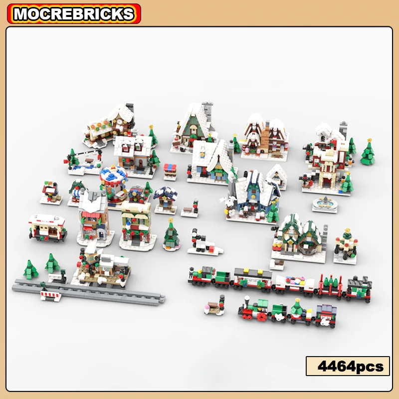 

MOC-124484 Mini Winter Rural Architecture Complete Set Series Building Block Model Brick Toys Children's Christmas Gifts