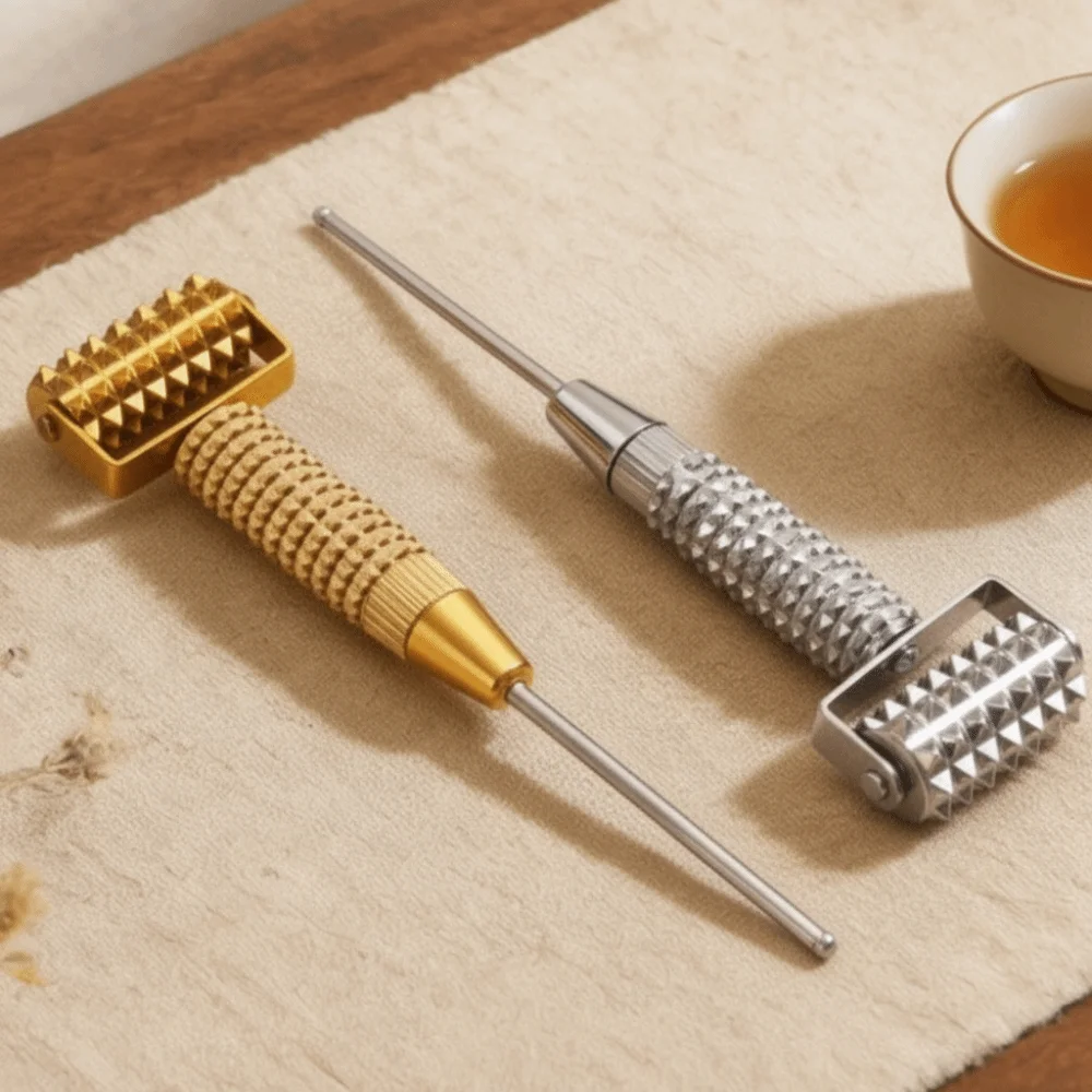 

Multifunctional Acupuncture Points Detector Gold/Silver Spring Needle Massage Roller Retractable Acupuncture Points Probe