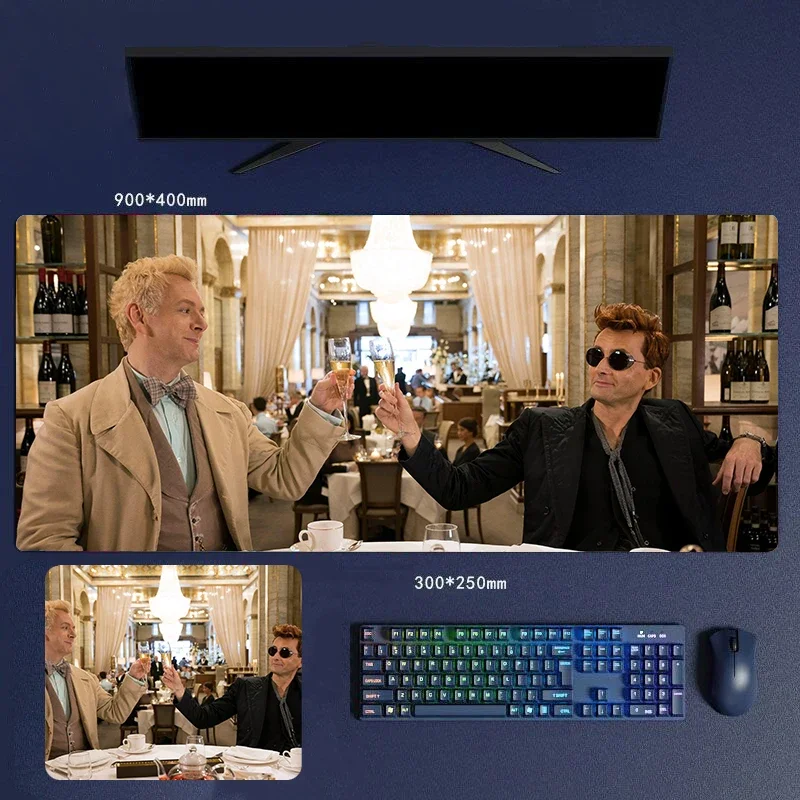 

30/60/70/80 см Good Omens Crowley Aziraphale HD узор настольный коврик резиновые коврики для мыши аниме персонажи мыши компьютерная периферия