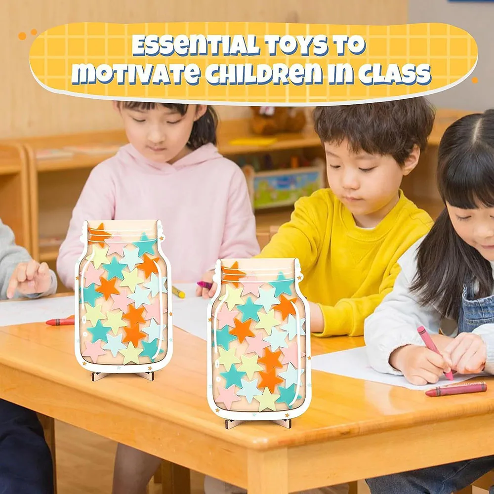 1pc Classroom Celebrity Reward Cans with Teaching Reward Stickers, Home and Classroom Bulletin Boards, Regular Training Desks