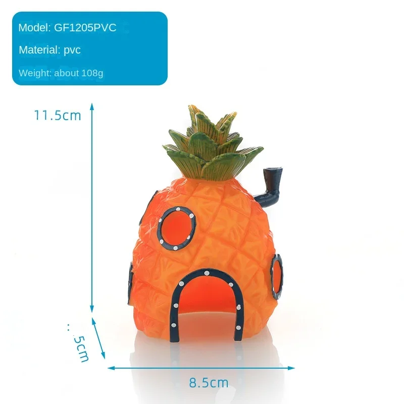 SpongeBob Aquarium Decoration Fish Tank Cartoon Pineapple House Fish Shrimp Shelter Hiding Cave Small Landscaping Accessories