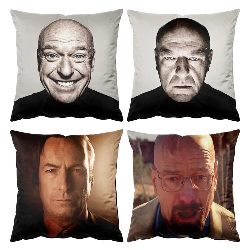 Gaslight Gatekeep Girlboss  Set of 4 Dean Norris' Reaction Hank Staring Meme Throw Pillow Cushion Covers Pillowcases 45cm x 45cm