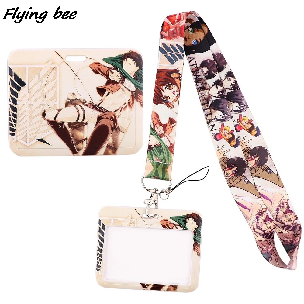 Шнурок для бейджа Flyingbee xвстреч в стиле аниме, с горизонтальным направлением, держатель для бейджа с героями мультфильмов, тренажерный зал, ремешок Мобильный телефон, держатель для бейджа, сделай сам, веревка для подвешивания
