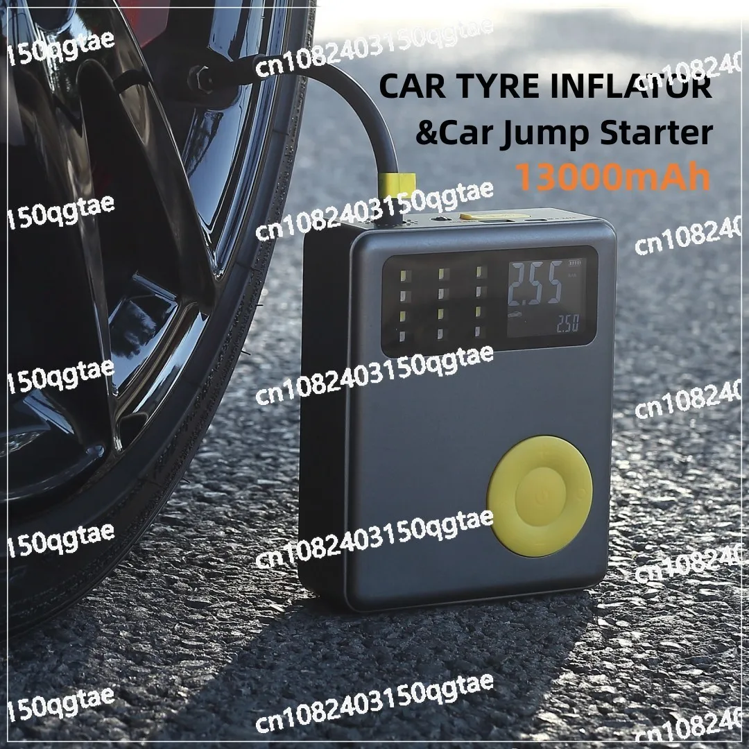 

13000mAh Car Jump Starter 2000A 12V Output & Tire Air Compressor with Fast Charge,Air Pump,Portable Car Tyre Inflator